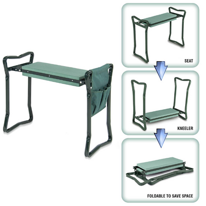 Garden Kneeler Seat with a Tool Pouch Garden Foldable Bench Stools