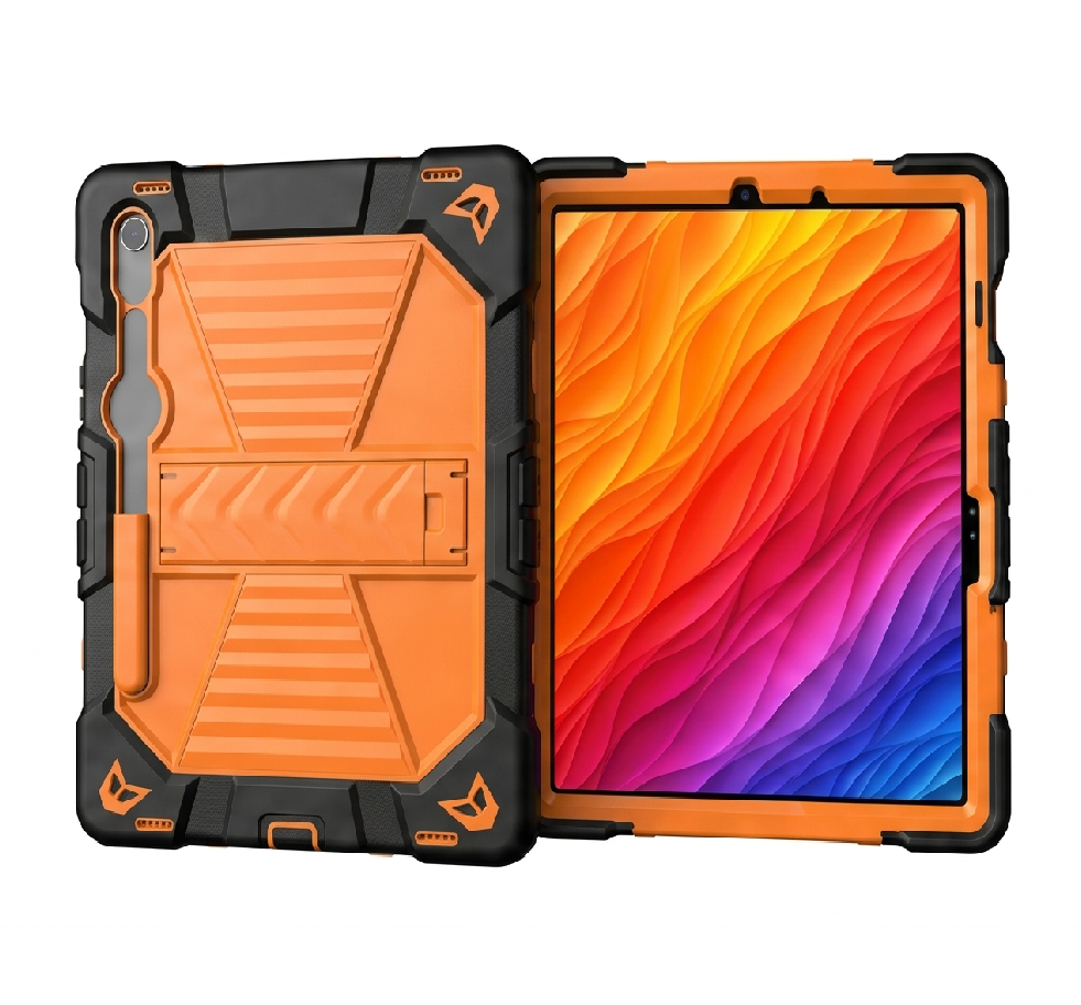 Samsung Galaxy Tab S9 Rugged Shockproof Case with Kickstand (Orange)