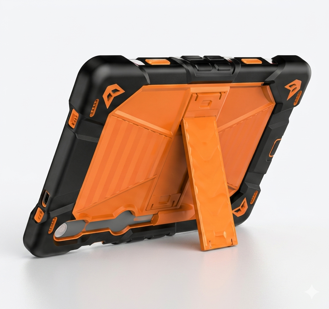 Samsung Galaxy Tab S9 Rugged Shockproof Case with Kickstand (Orange)