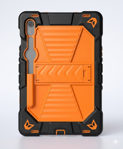 Samsung Galaxy Tab S8 Rugged Shockproof Case with Kickstand (Orange)
