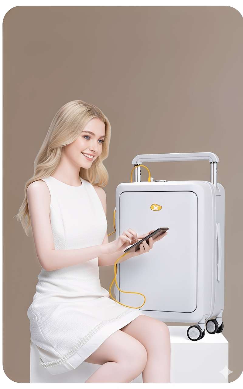 White Carry On Luggage - Hard Shell Cabin Suitcase | Travo One | 56 cm