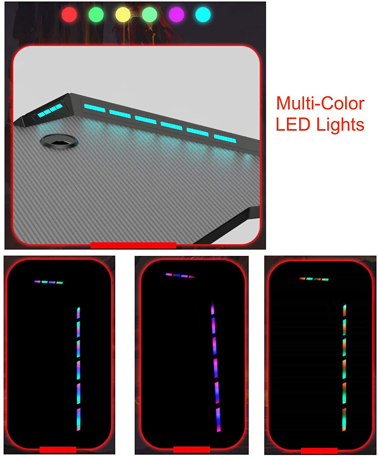 Gaming Desk Table 100CM RGB