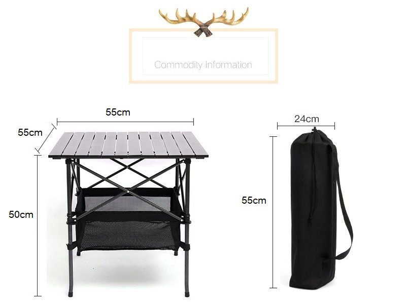Portable Folding Table Tea Picnic Camping Barbecue Square Table 55cm