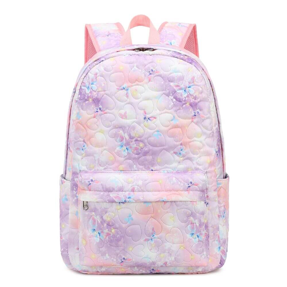 Pink Purple Girls School Bag Set & Kids Backpack | Butterfly