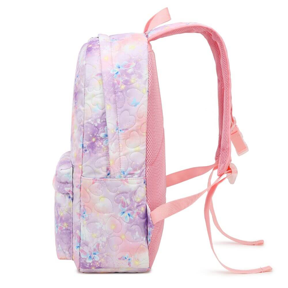 Pink Purple Girls School Bag Set & Kids Backpack | Butterfly