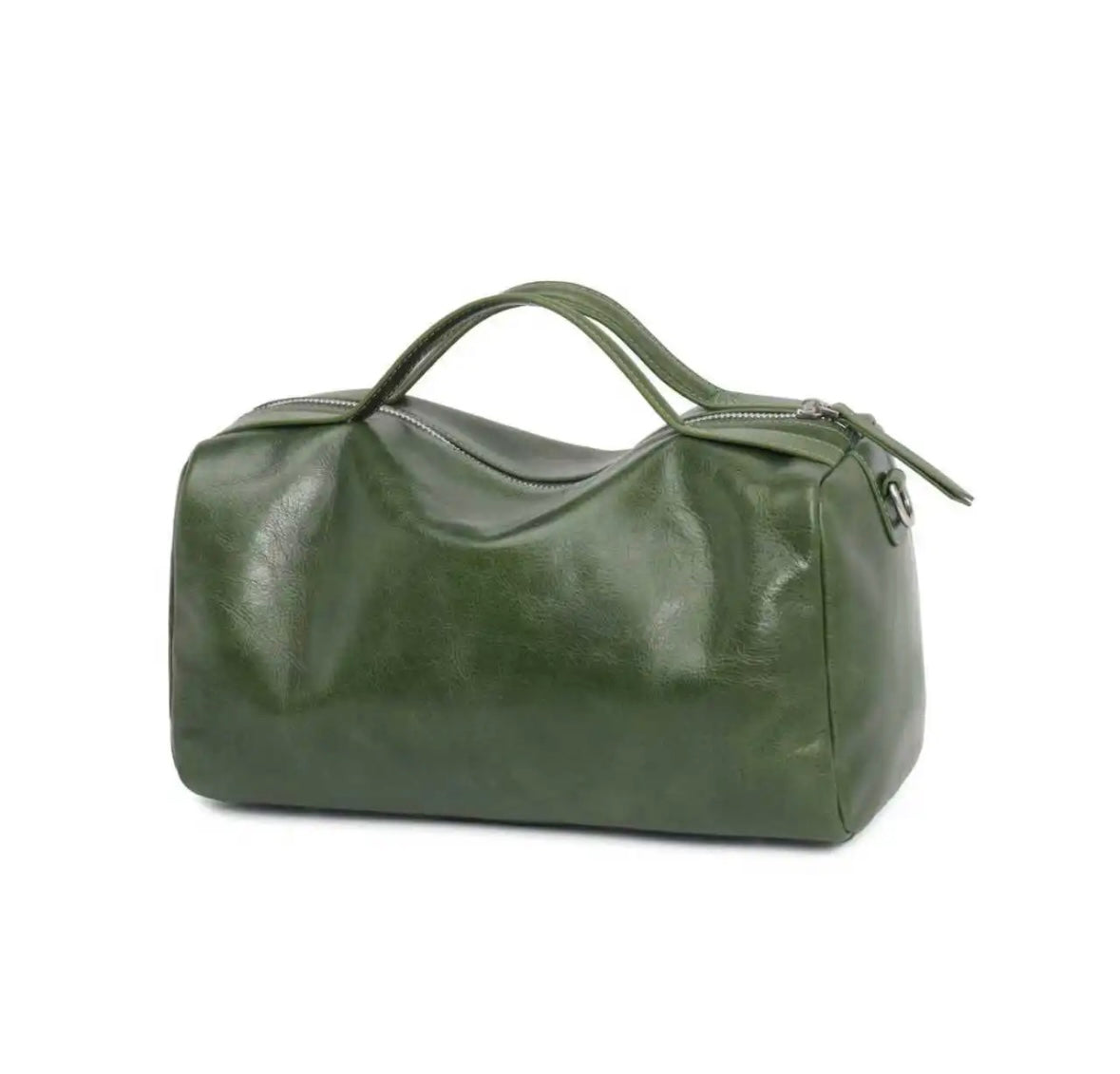 The Emerald Horizon Leather Duffle Bag Adjustable Strap