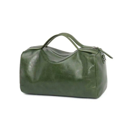 The Emerald Horizon Leather Duffle Bag Adjustable Strap