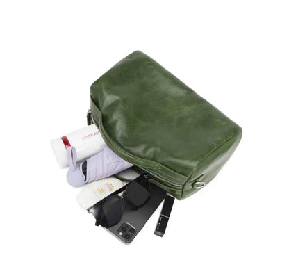 The Emerald Horizon Leather Duffle Bag Adjustable Strap