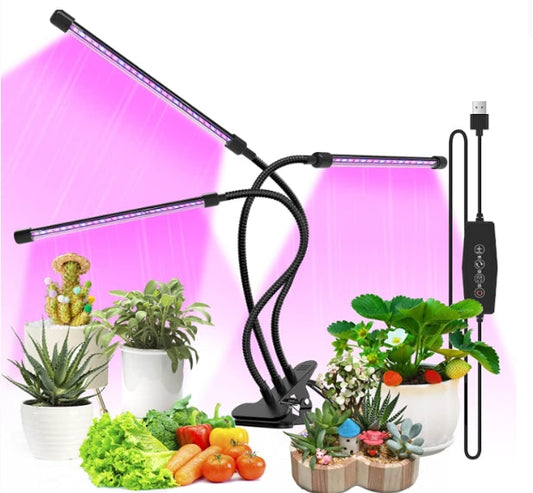 Grow Lights for Indoor Plants, Full Spectrum Led Plant Light with Timer Clip on
