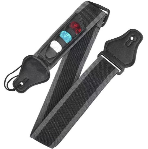 Guitar Strap with 3 Pick Holders for Electric/Acoustic Guitar (Nylon Strap)