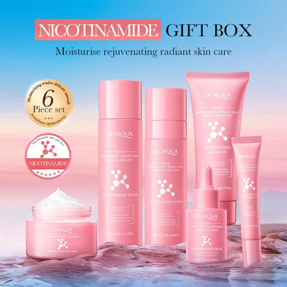 BIOAQUA Private Label Nicotinamide Moisturizing 6-piece Set Custom Korean Cosmetics Whitening Brightening Skin Care Set
