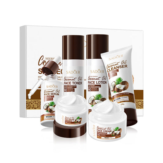 SADOER Moisturizing &amp; Hydrating Coconut Oil 6-Piece Skin Care Set
