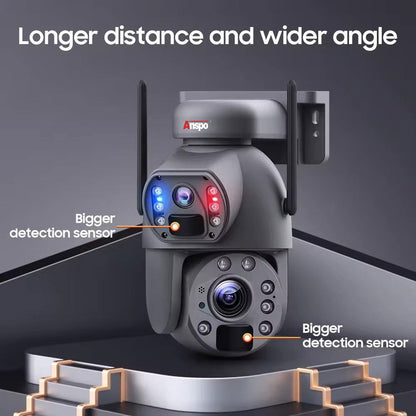 Dual camera WIFI SOLAR security camera wireless free batteries with 64GB card