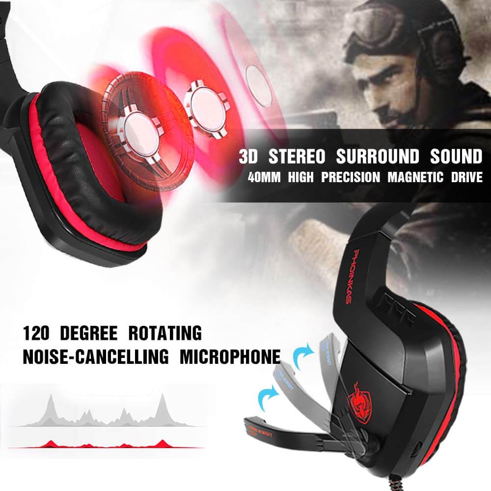 Gaming Headset 3.5mm AUX Jack Gaming Headphones - The Shopsite