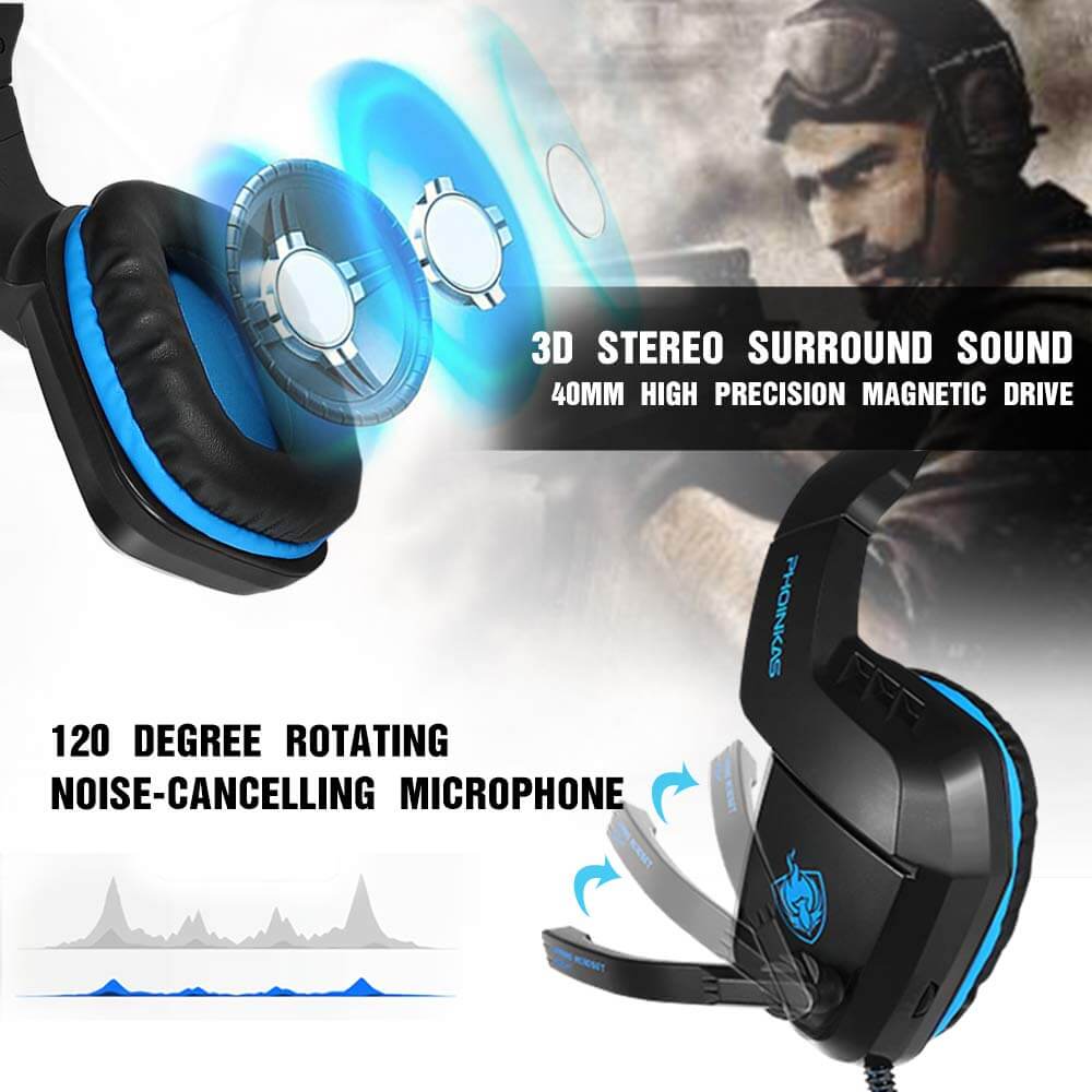 Gaming Headphones Headset for PC, Laptop, Mac, iPad - The Shopsite