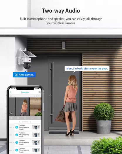 Anspo WIFI SOLAR security camera wireless free batteries and 64GB card Black