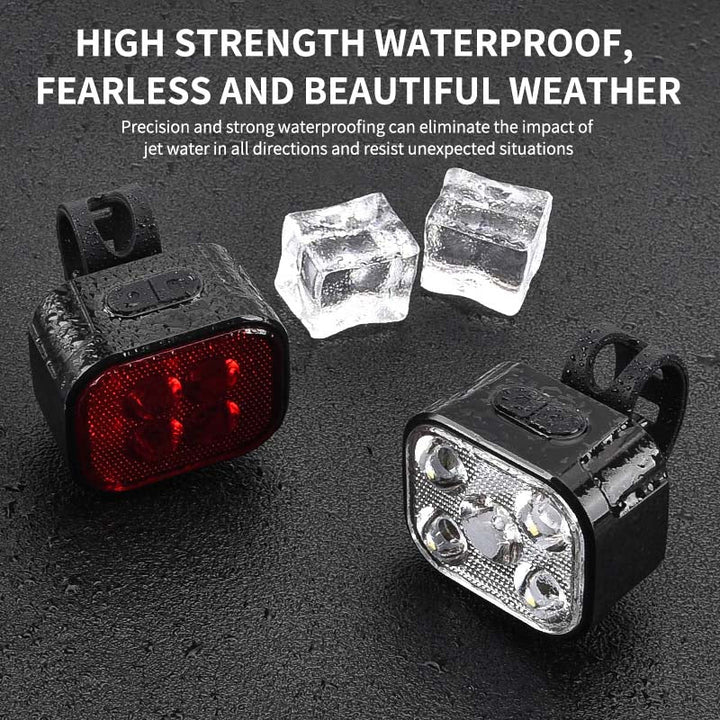 New Model :Rechargeable Bike Light Set - Front and Rear