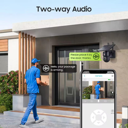 Anspo WIFI SOLAR security camera wireless free batteries and 64GB card Black