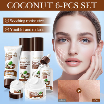 SADOER Moisturizing &amp; Hydrating Coconut Oil 6-Piece Skin Care Set