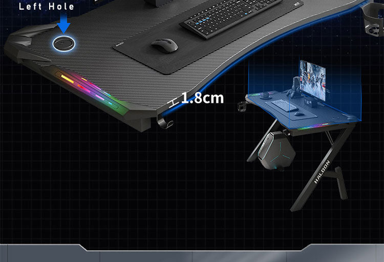 ERGONOMIC GAMING DESK Gaming Table Computer Desk 140cm