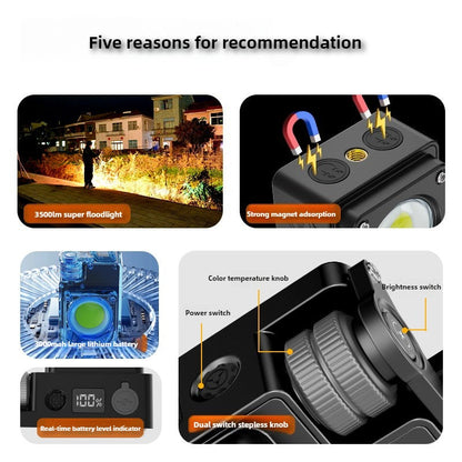 Multi-Functional Camping Light COB 3500 Lm Portable Rechargeable