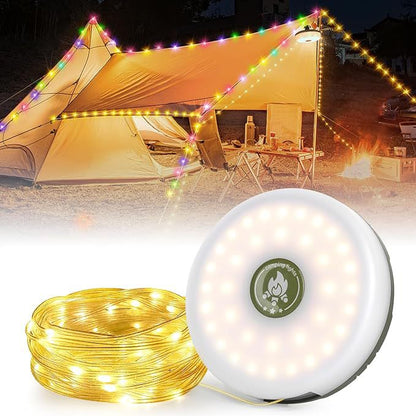 Rechargeable 10m LED String Lights for Camping, Patio & Home Decor