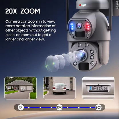 Dual camera WIFI SOLAR security camera wireless free batteries with 64GB card