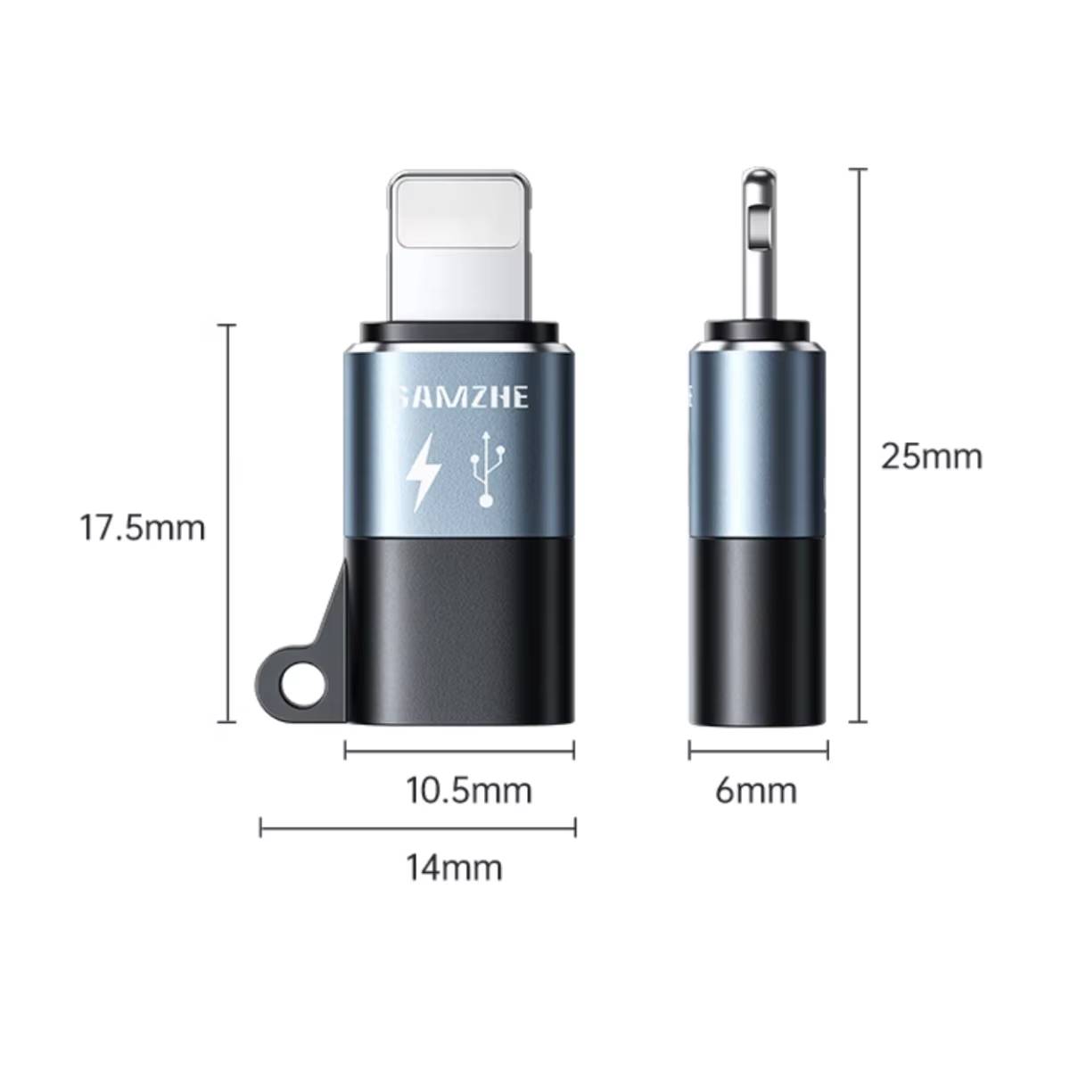 USB-C Female to Lightning Male Converter OTG Adapter