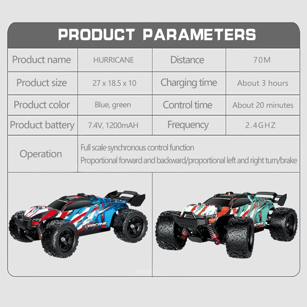 36km/h High Speed 1/18 RC Car Model Remote Control Truck RTR Vehicle Off-road