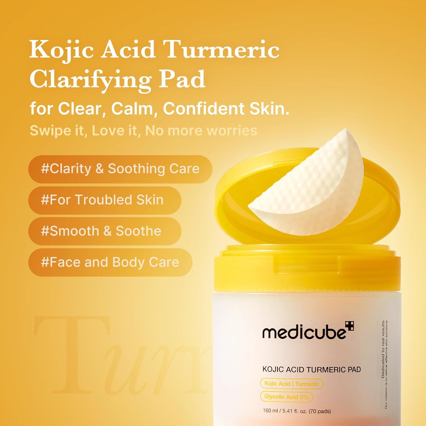 Medicube Arbutin & Turmeric Clarifying Toner Pads for Problem Skin