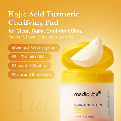 Medicube Arbutin & Turmeric Clarifying Toner Pads for Problem Skin