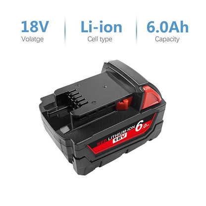 Compatible Replacement Milwaukee M18 18V 6.0Ah Battery