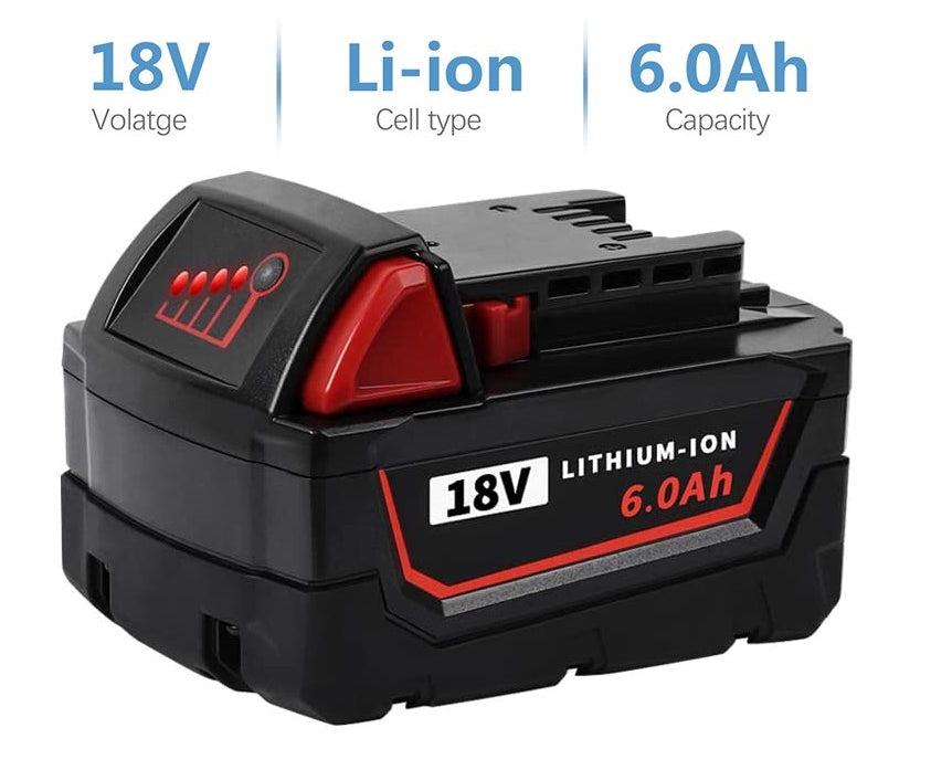 Compatible Replacement Milwaukee M18 18V 6.0Ah Battery