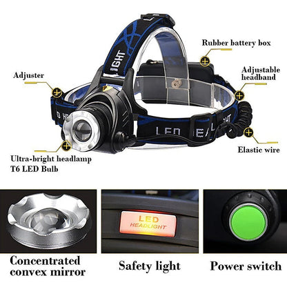 Headlamps Headlight Waterproof Rechargeable 1600 lm Adjustable Focus