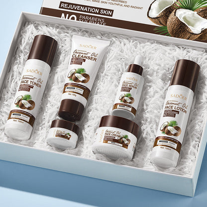 SADOER Moisturizing &amp; Hydrating Coconut Oil 6-Piece Skin Care Set