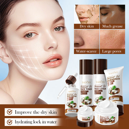 SADOER Moisturizing &amp; Hydrating Coconut Oil 6-Piece Skin Care Set