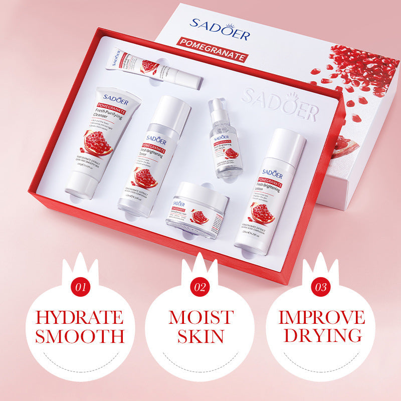 SADOER Pomegranate Whitening Hydrating Anti Aging Firming Beauty Skin Care Set