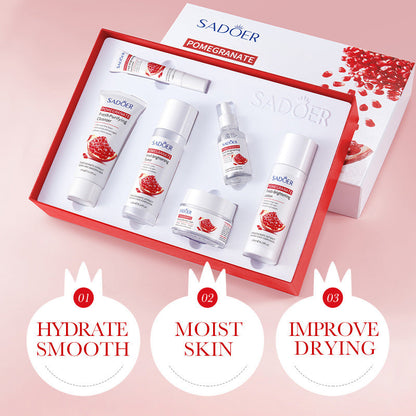 SADOER Pomegranate Whitening Hydrating Anti Aging Firming Beauty Skin Care Set