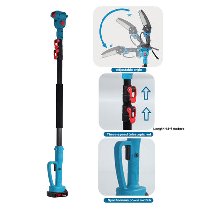 Mini Chain saw Cordless Power Chain Saws 8" with Extension Pole & Battery System