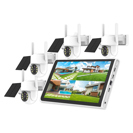 Solar 10.1 Inch Screen Wireless Security camera system CCTV