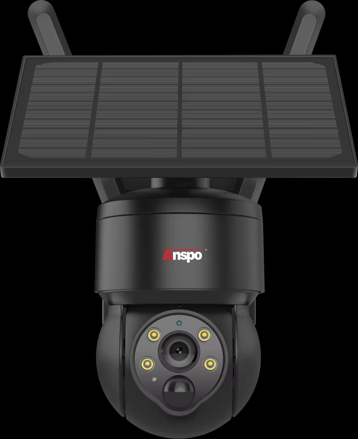 Anspo WIFI SOLAR security camera wireless free batteries and 64GB card Black