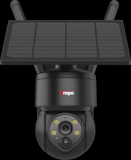 Anspo WIFI SOLAR security camera wireless free batteries and 64GB card Black