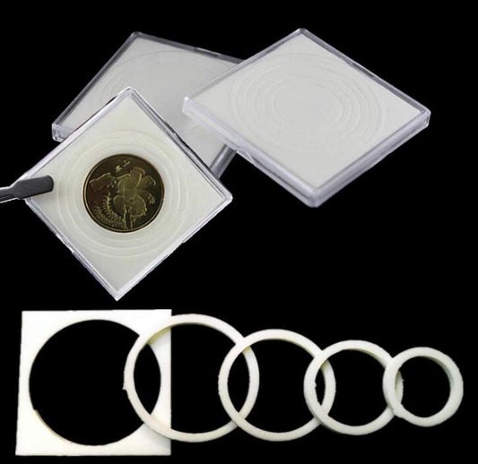 Clear Square Coin Case - 20 Pcs for 19/24/29/34/39mm Coins PVC Free