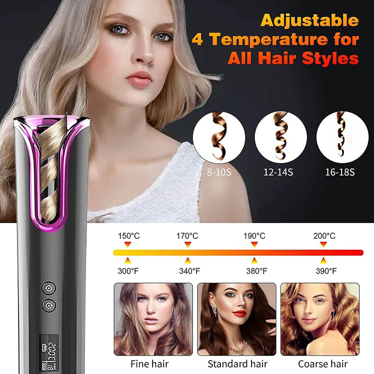 Adjustable temperature curler