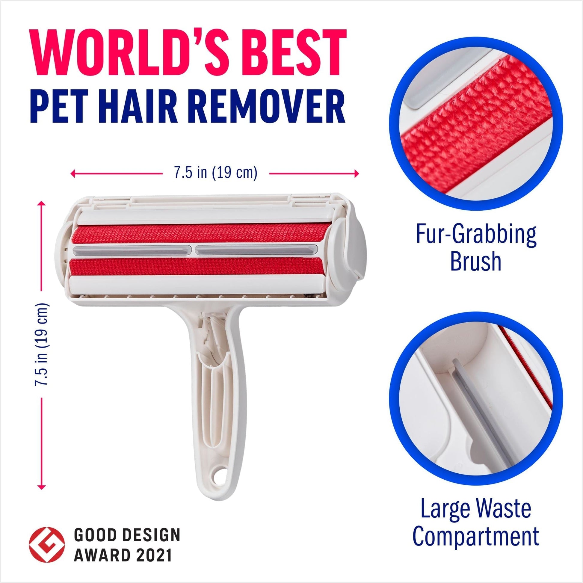Compact pet hair remover tool