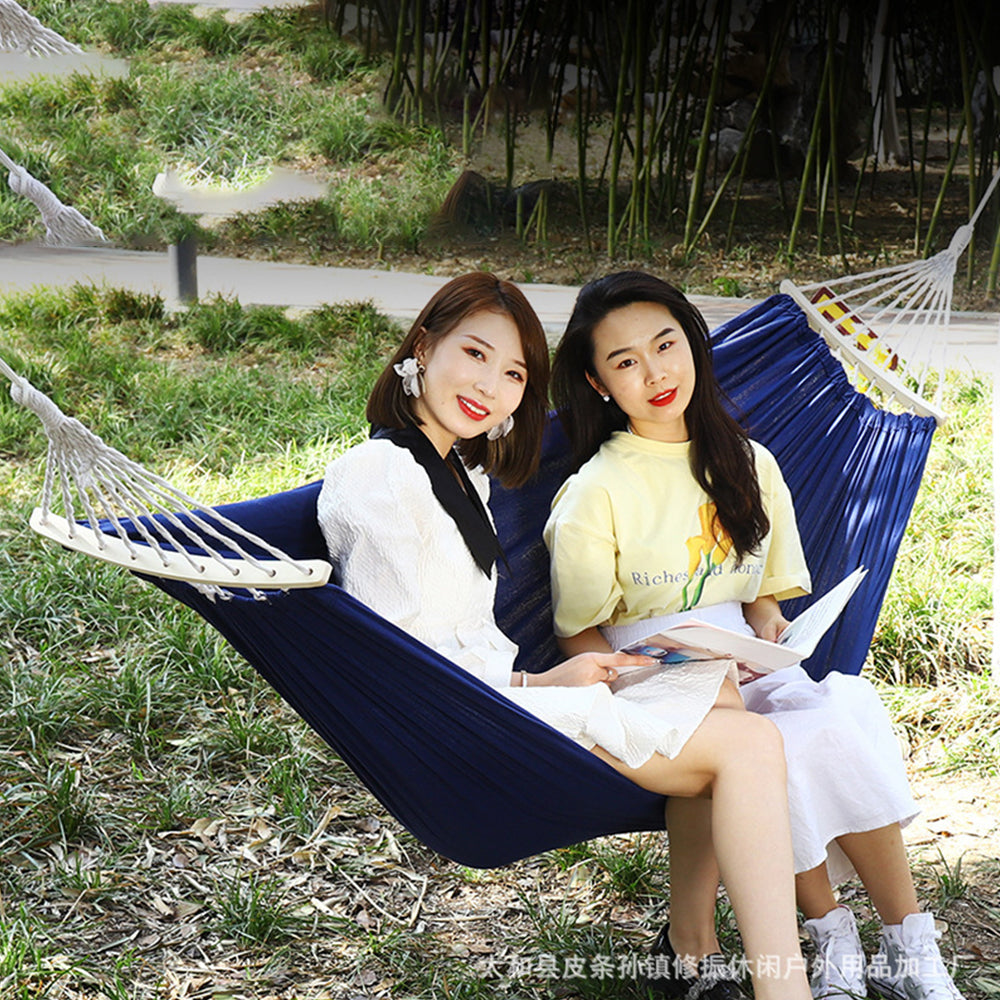 Hammock Double – Garden Cotton Hammock with Spreader Bar & Travel Bag 450lbs