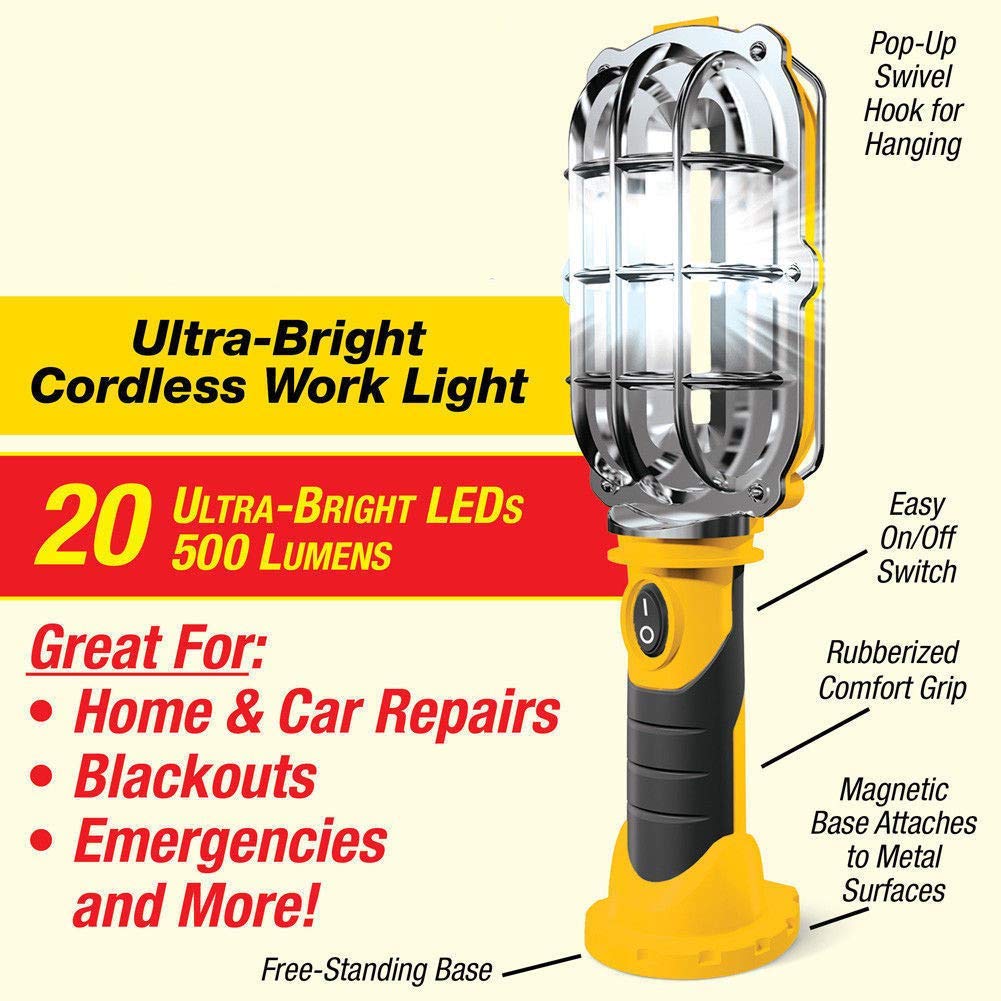 Portable work light with magnet