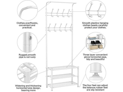 Cloth Rack Garment Rack 18 Hooks 3 - Tier - The Shopsite