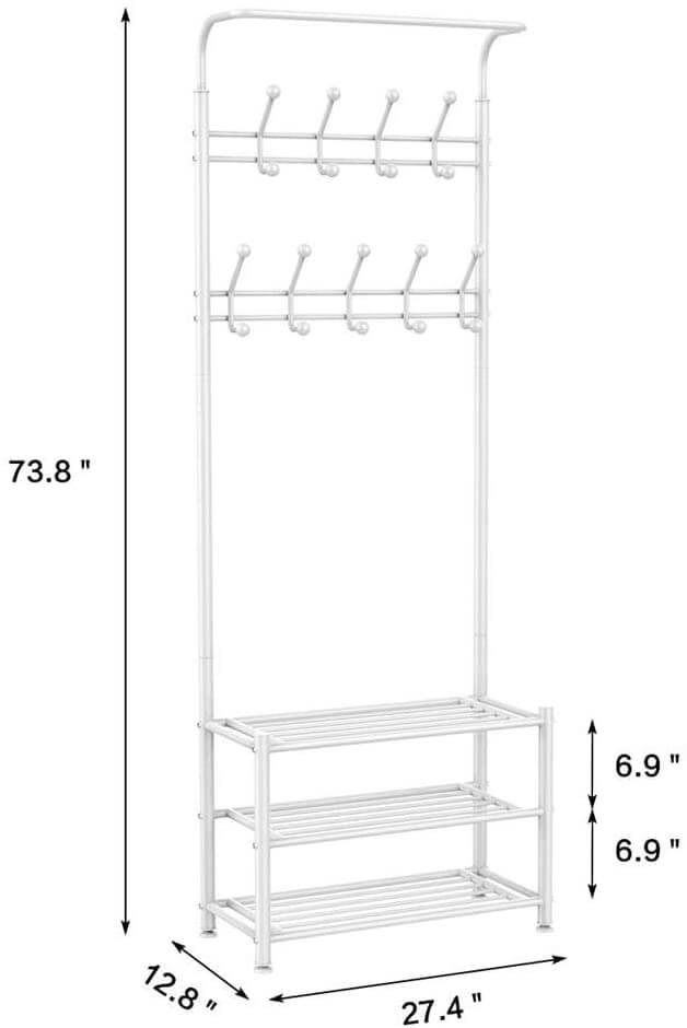 Cloth Rack Garment Rack 18 Hooks 3 - Tier - The Shopsite