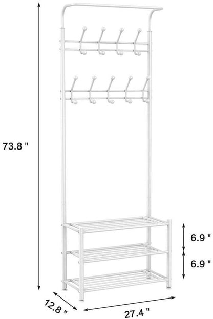 Cloth Rack Garment Rack 18 Hooks 3 - Tier - The Shopsite